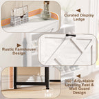 Skyhill Shoe Cabinet with 2 Flip Drawers,Farmhouse Shoe Organizer for Entryway,White
