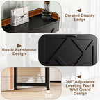 Skyhill Shoe Cabinet with 2 Flip Drawers,Farmhouse Shoe Organizer for Entryway,Black