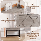 Skyhill Shoe Cabinet with 2 Flip Drawers,Farmhouse Shoe Organizer for Entryway,Gray