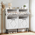 Skyhill Shoe Cabinet with 4 Flip Drawers,Farmhouse Shoe Storage Organizer for Entryway,White