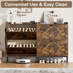 Skyhill Shoe Cabinet with 2 Flip Drawers,Farmhouse Shoe Organizer for Entryway