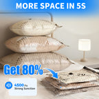 Skyhill Vacuum Storage Bags with Rechargeable air Pump, 3 Sizes Space Saver Bags for Clothes Comforters(9pcs)