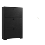 Skyhill Shoe Cabinet with 3 Flip Drawers,Modern Shoe Organizer for Entryway,Black