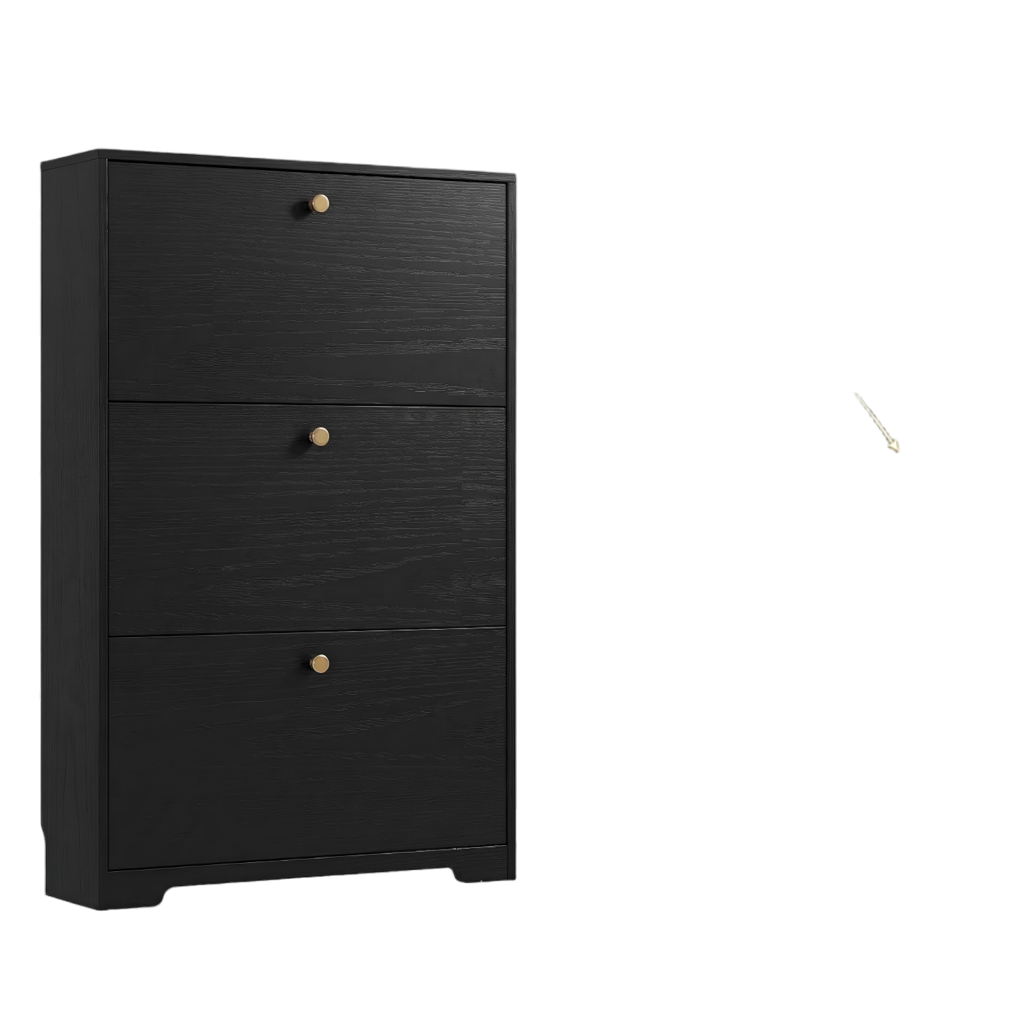 Skyhill Shoe Cabinet with 3 Flip Drawers,Modern Shoe Organizer for Entryway,Black