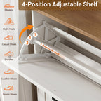 Skyhill Shoe Cabinet with 3 Flip Drawers, Farmhouse Shoe Storage Cabinet Organizer for Entryway, White