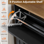 Skyhill Shoe Cabinet with 3 Flip Drawers, Farmhouse Shoe Storage Cabinet Organizer for Entryway, Black